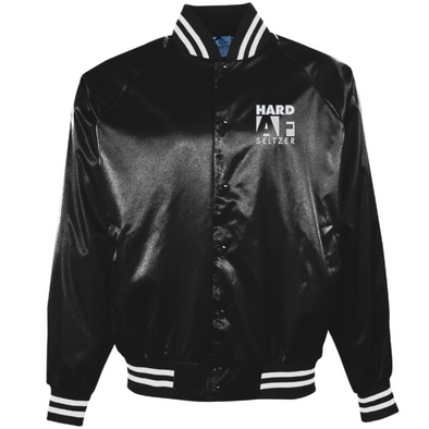 Hard AF Satin Crest Baseball Jacket