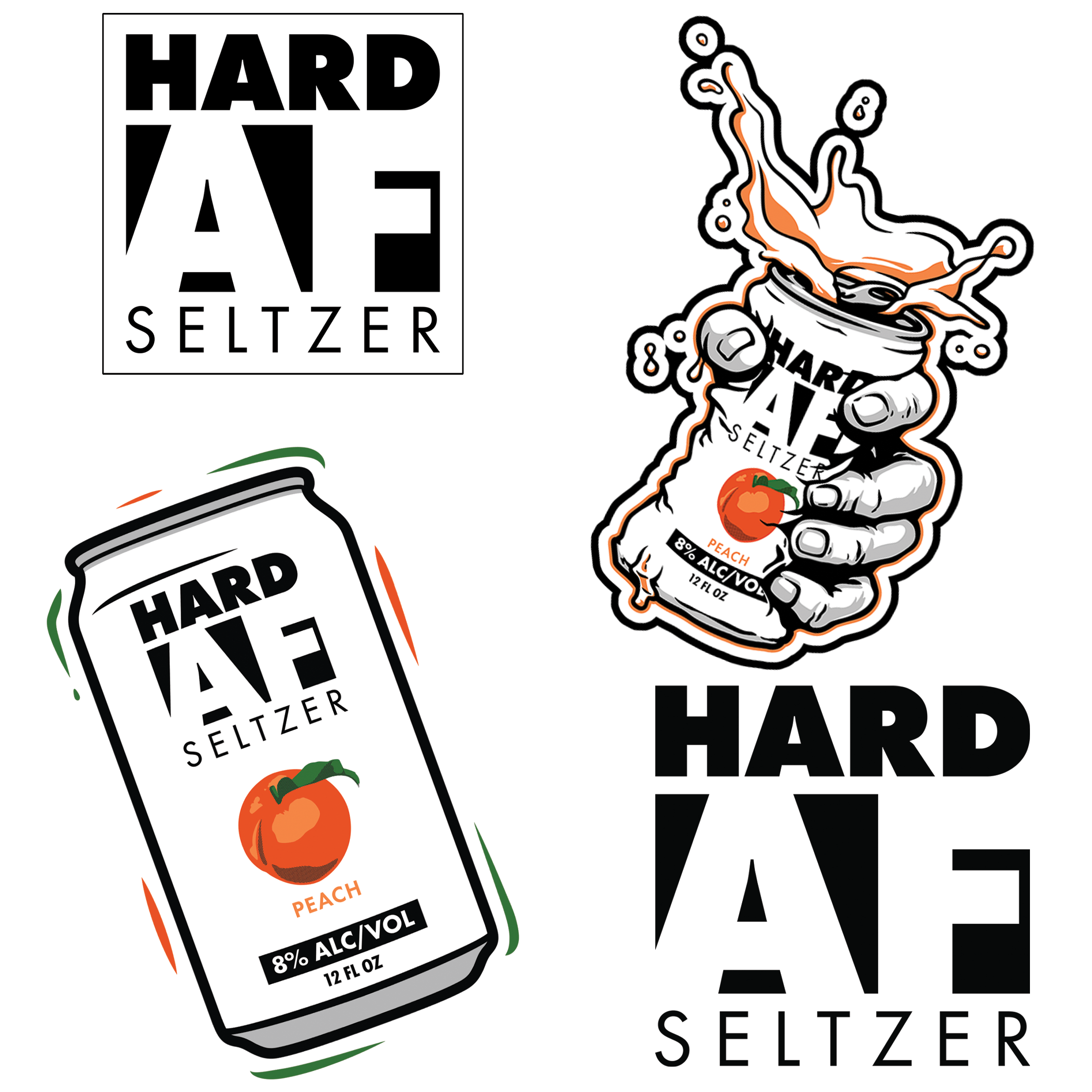 Hard AF Sticker 4 Pack